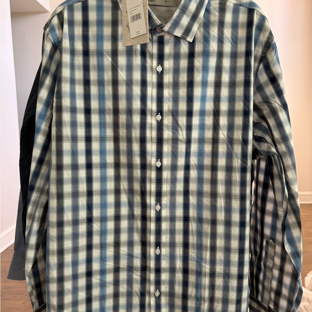 Classic Blue and White Checkered Men's Shirt